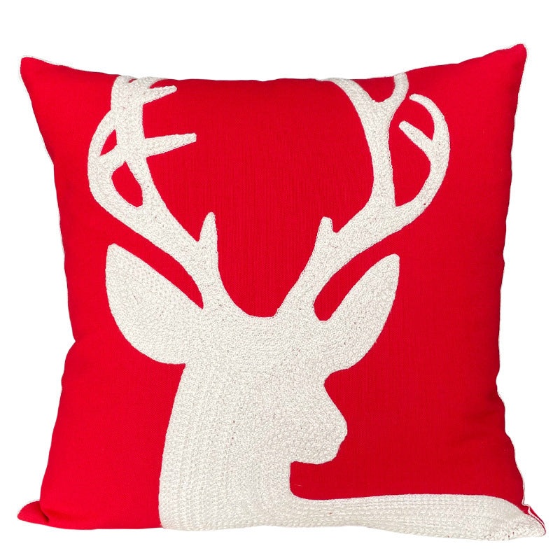 KTX-887891 Cute Cartoon Christmas and New Year Cushion Pillowcase - Festive Designs of Santa, Snowmen, and Winter Icons, 45x45cm