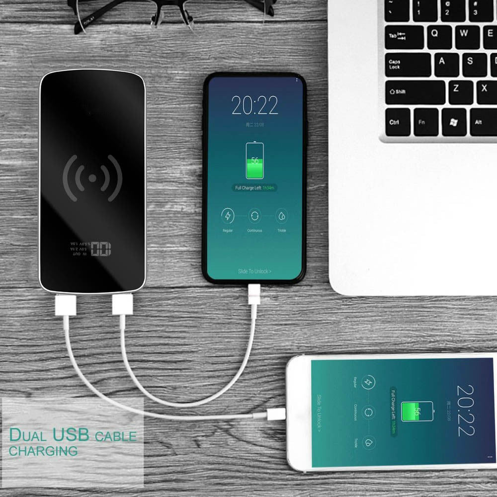 KTX-887891 Ultra-Thin Wireless Charging Power Bank 10000mAh with Customizable Mirror Finish