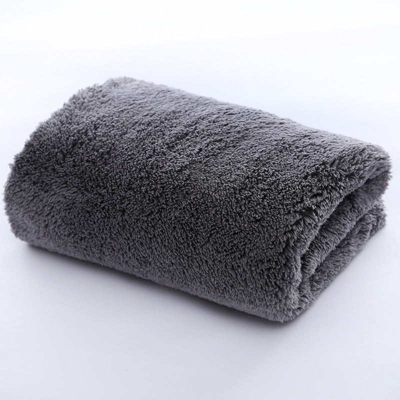 KTX-888403 Coral Velvet Multifunctional Towel in Blue and Grey - Soft 40x40 cm Fleece Fabric