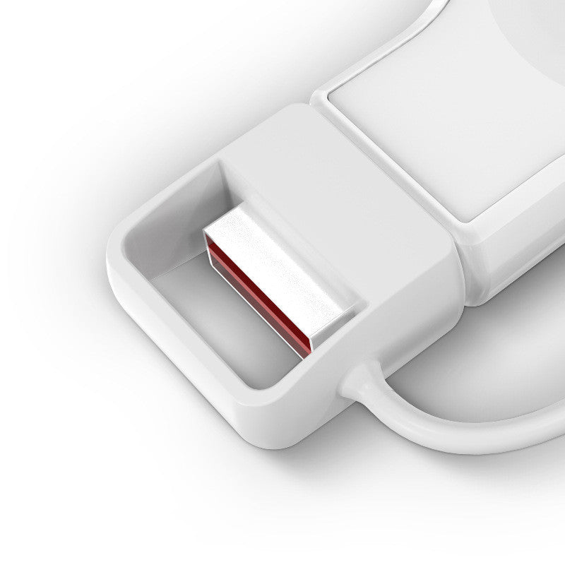 KTX-889043 Portable Magnetic Wireless Charger Keychain - Ivory White and Black