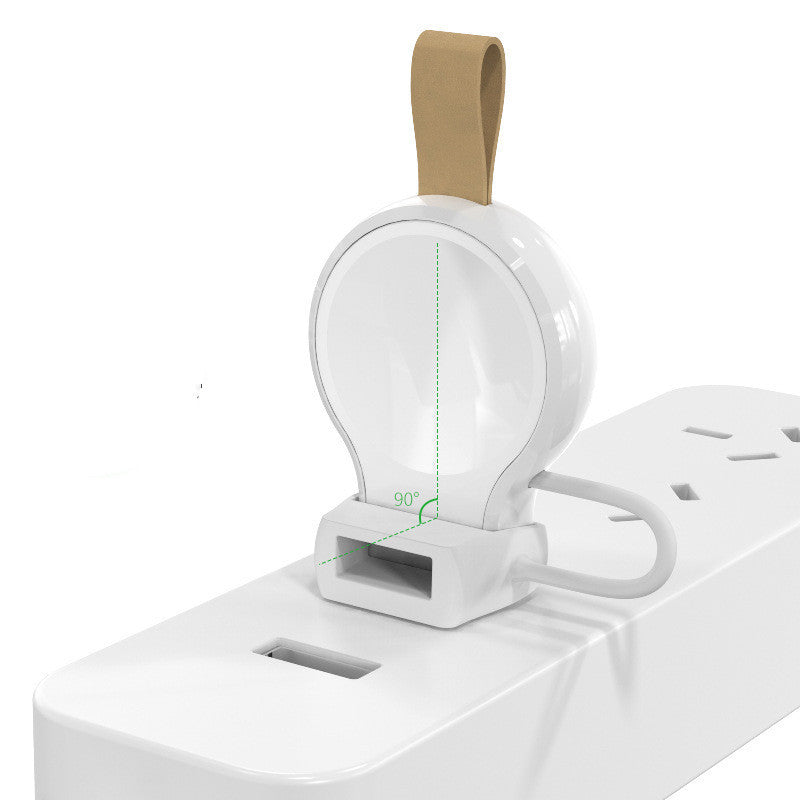 KTX-889043 Portable Magnetic Wireless Charger Keychain - Ivory White and Black