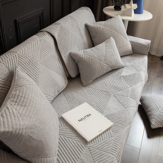 KTX-890131 Chenille Fabric All-Season Anti-Skid Sofa Mat - Multiple Sizes and Colors