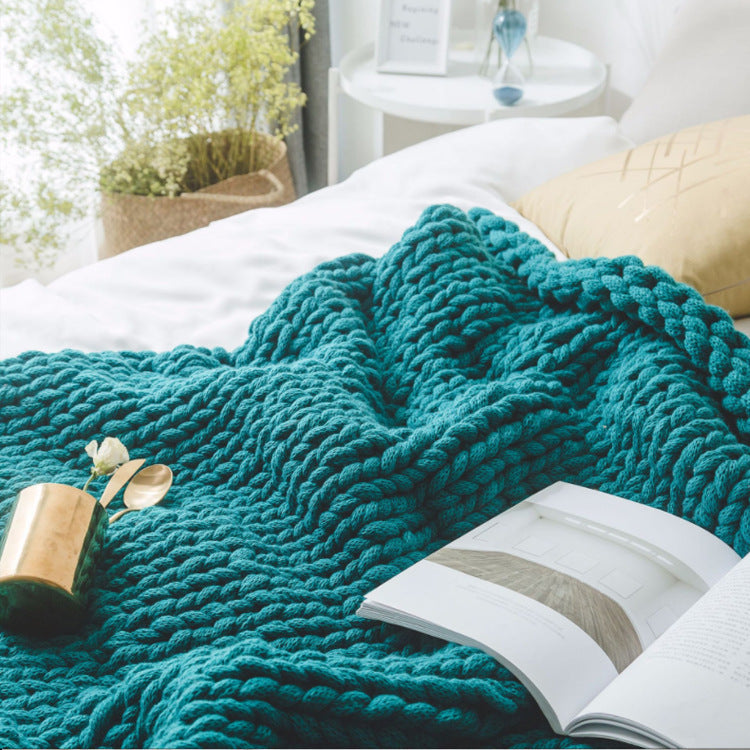 KTX-891859 Sofa Lunch Break Knitted Office Nap Blanket - Soft Acrylic, Casual Use, 130x160cm, Multi-Color Options