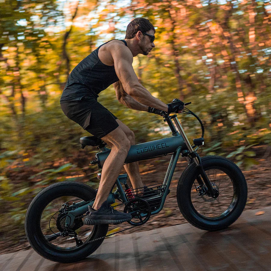 KTX-891987 Electric Fat Tire Bike 48V 500W Rear Hub Motor 20Ah Battery 7-Speed Aluminum Alloy Frame 30-45km/h