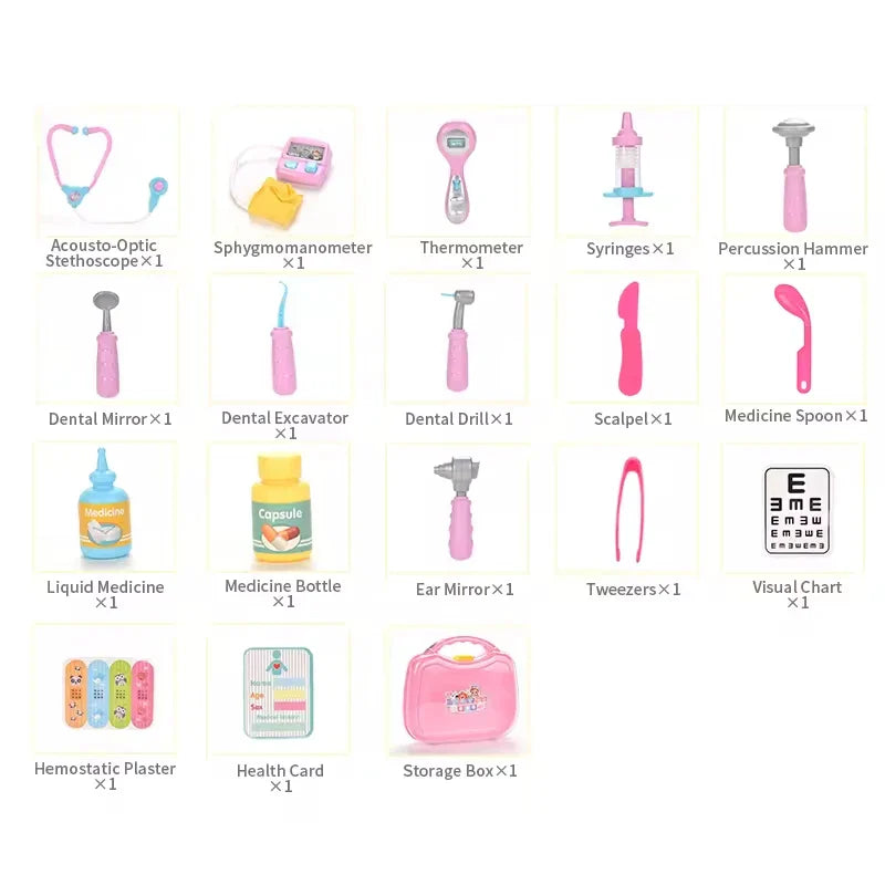 KTX-892115 Portable Doctor Role Play Toy Set for Kids, Educational Pretend Play for Ages 2-7