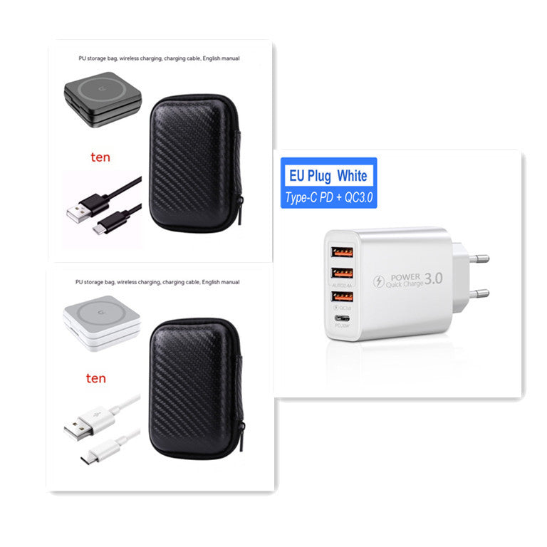 KTX-892499 Folding 3-in-1 Magnetic Wireless Charger Stand for Qi-Enabled Devices