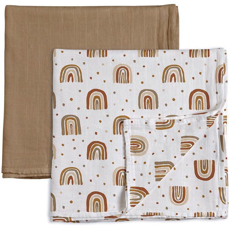 KTX-892755 Soft Bamboo Fiber Baby Gauze Bath Towel - 120x120cm for Infants and Young Children (1-3 Years)