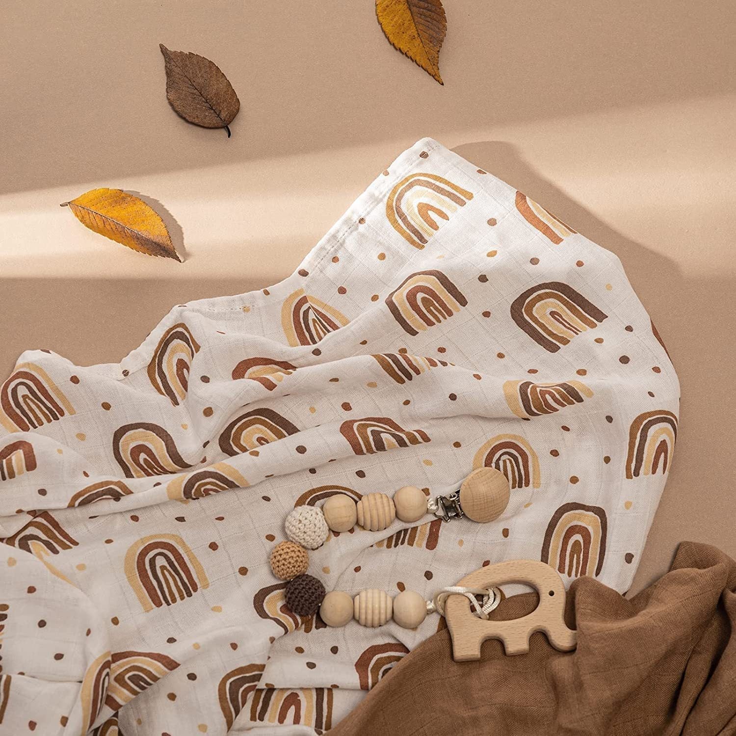 KTX-892755 Soft Bamboo Fiber Baby Gauze Bath Towel - 120x120cm for Infants and Young Children (1-3 Years)