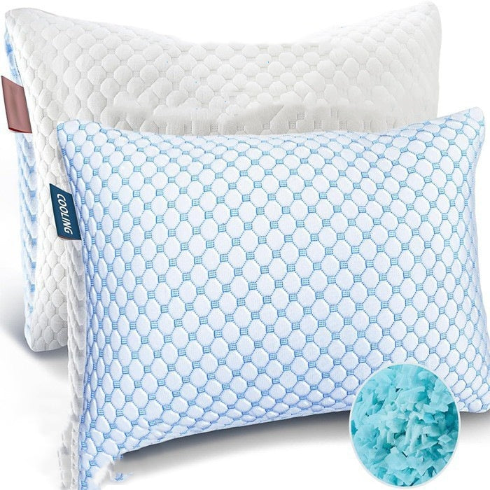 KTX-893907 Cool Touch Memory Foam Pillow - Crushed Sponge Design, Available in Multiple Sizes