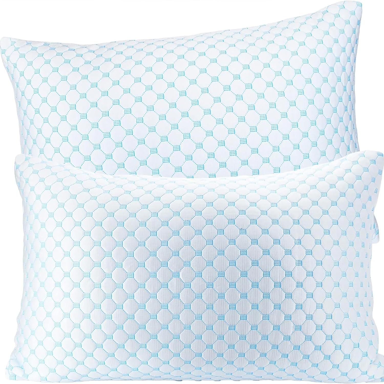 KTX-893907 Cool Touch Memory Foam Pillow - Crushed Sponge Design, Available in Multiple Sizes