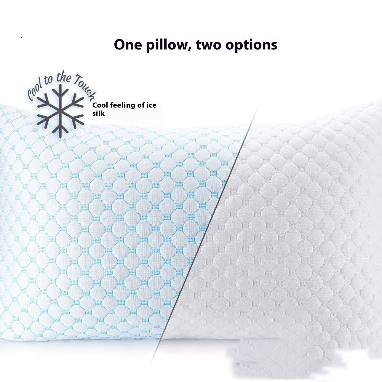 KTX-893907 Cool Touch Memory Foam Pillow - Crushed Sponge Design, Available in Multiple Sizes