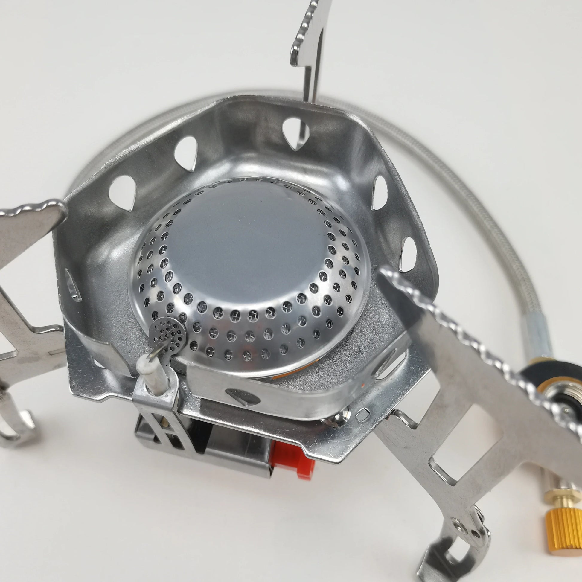 KTX-894099 Mini Folding Camping Gas Stove - Single Burner, Windproof Design, Compact Outdoor Cooking Solution