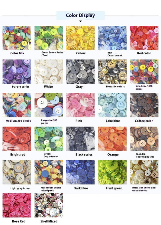 KTX-894419 Mixed Color Resin Flower Art Buttons - Assorted Sizes Pack (400-600 Pieces)