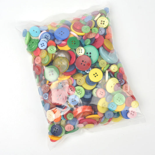 KTX-894419 Mixed Color Resin Flower Art Buttons - Assorted Sizes Pack (400-600 Pieces)