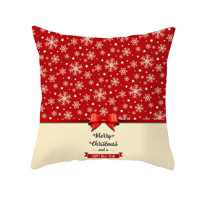 KTX-894419 Santa Elk Cartoon Lumbar Pillow Cover - Plush Cushion with Various Car Patterns (45x45cm)