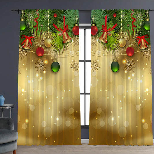 KTX-895443 Digital Printed Christmas Curtains - High Shading, Polyester, Multiple Designs and Sizes Available