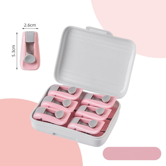 KTX-895571 Shell Needle-Free Quilt Clip Set - 6pcs, ABS Material, Compact Design in Lotus Root Powder, Mint Green, Pure White