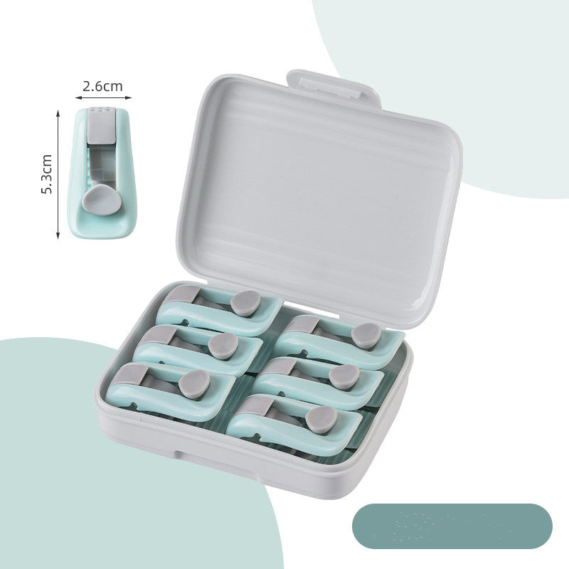 KTX-895571 Shell Needle-Free Quilt Clip Set - 6pcs, ABS Material, Compact Design in Lotus Root Powder, Mint Green, Pure White