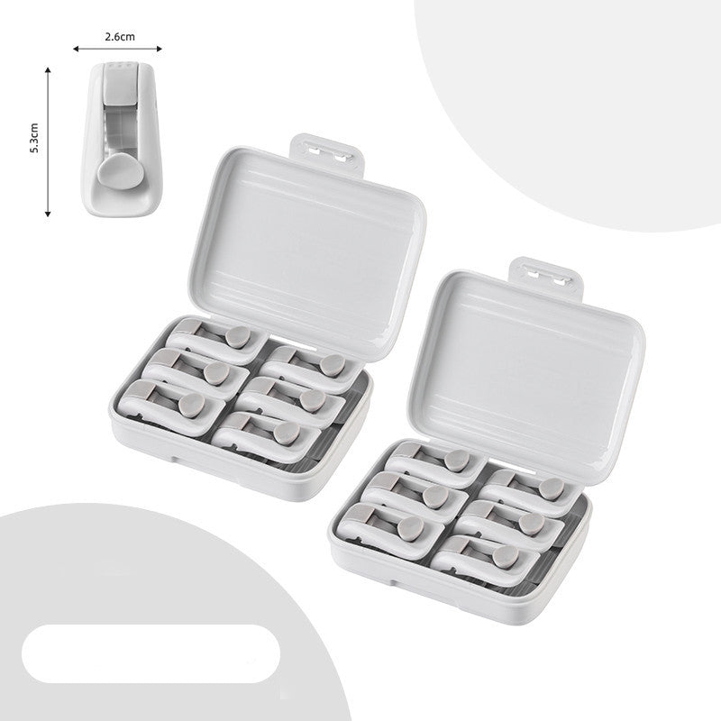 KTX-895571 Shell Needle-Free Quilt Clip Set - 6pcs, ABS Material, Compact Design in Lotus Root Powder, Mint Green, Pure White