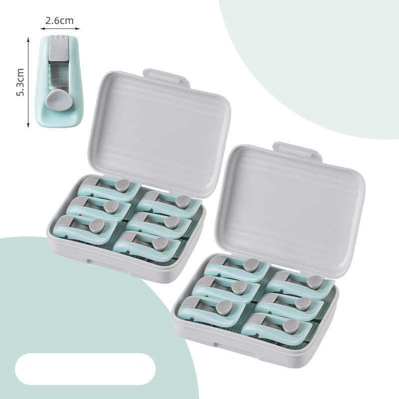 KTX-895571 Shell Needle-Free Quilt Clip Set - 6pcs, ABS Material, Compact Design in Lotus Root Powder, Mint Green, Pure White
