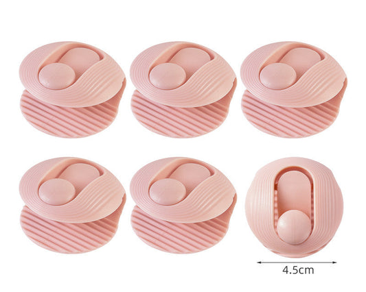 KTX-895571 Shell Needle-Free Quilt Clip Set - 6pcs, ABS Material, Compact Design in Lotus Root Powder, Mint Green, Pure White