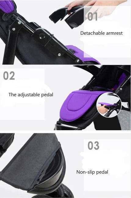 KTX-896083 Twin Baby Stroller with Adjustable Recline and Removable Canopy