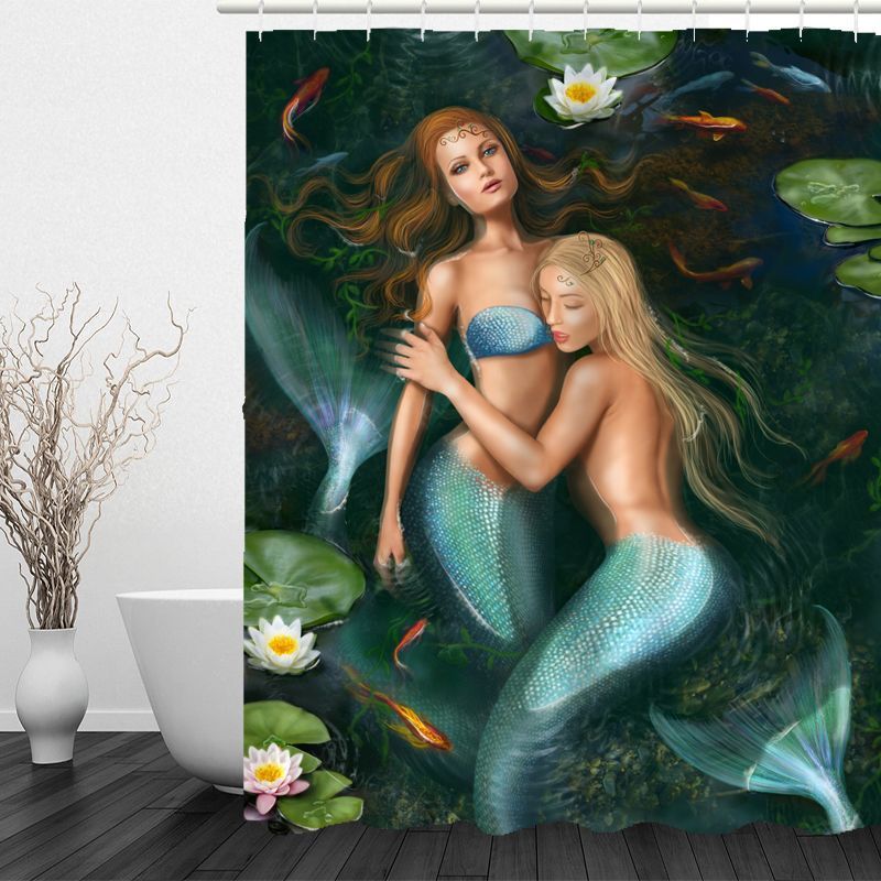 KTX-896595 Thick Waterproof Mildew-Resistant Shower Curtain with Copper Buttonholes - 1.8m x 1.8m