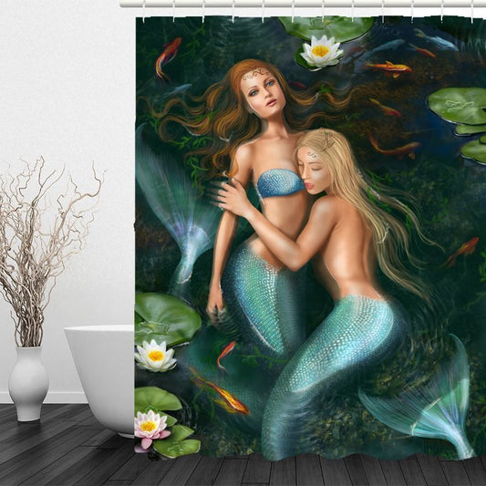 KTX-896595 Thick Waterproof Mildew-Resistant Shower Curtain with Copper Buttonholes - 1.8m x 1.8m