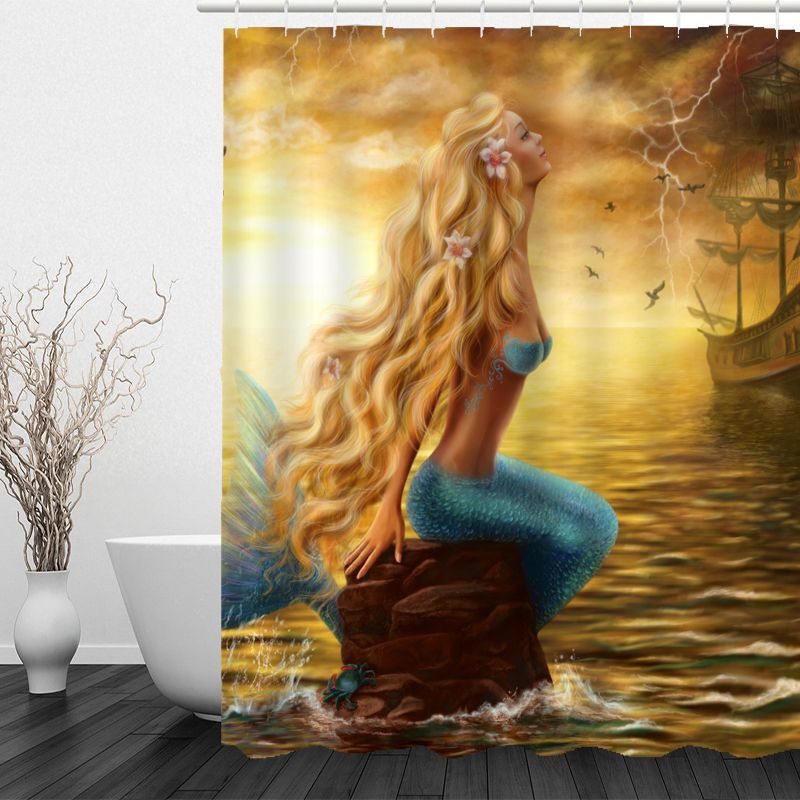 KTX-896595 Thick Waterproof Mildew-Resistant Shower Curtain with Copper Buttonholes - 1.8m x 1.8m