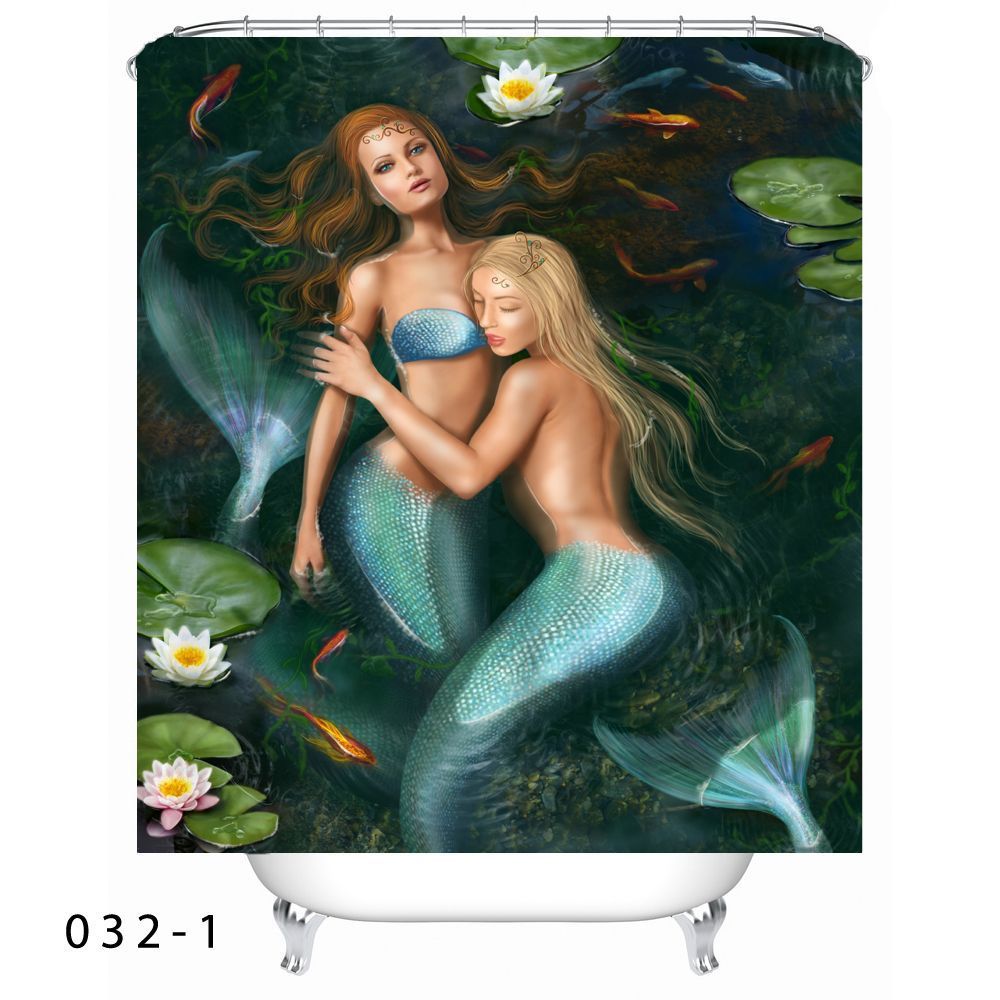 KTX-896595 Thick Waterproof Mildew-Resistant Shower Curtain with Copper Buttonholes - 1.8m x 1.8m