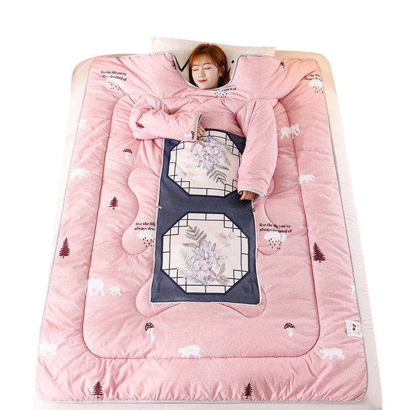 KTX-896723 Thickened Multifunctional Winter Sleeping Bag with Anti-Kick Quilt Sleeves and Pillows