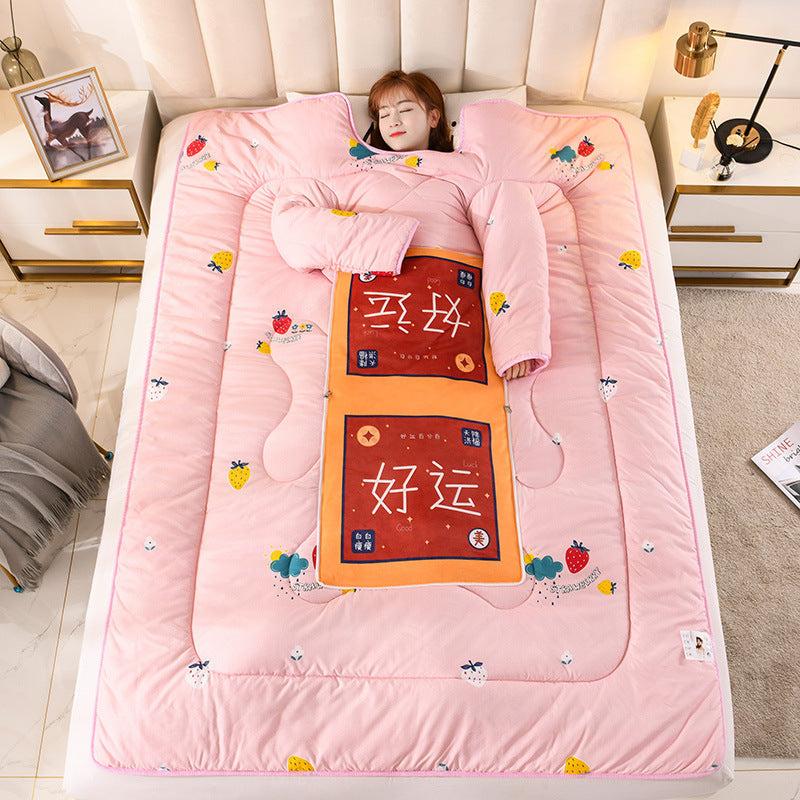 KTX-896723 Thickened Multifunctional Winter Sleeping Bag with Anti-Kick Quilt Sleeves and Pillows