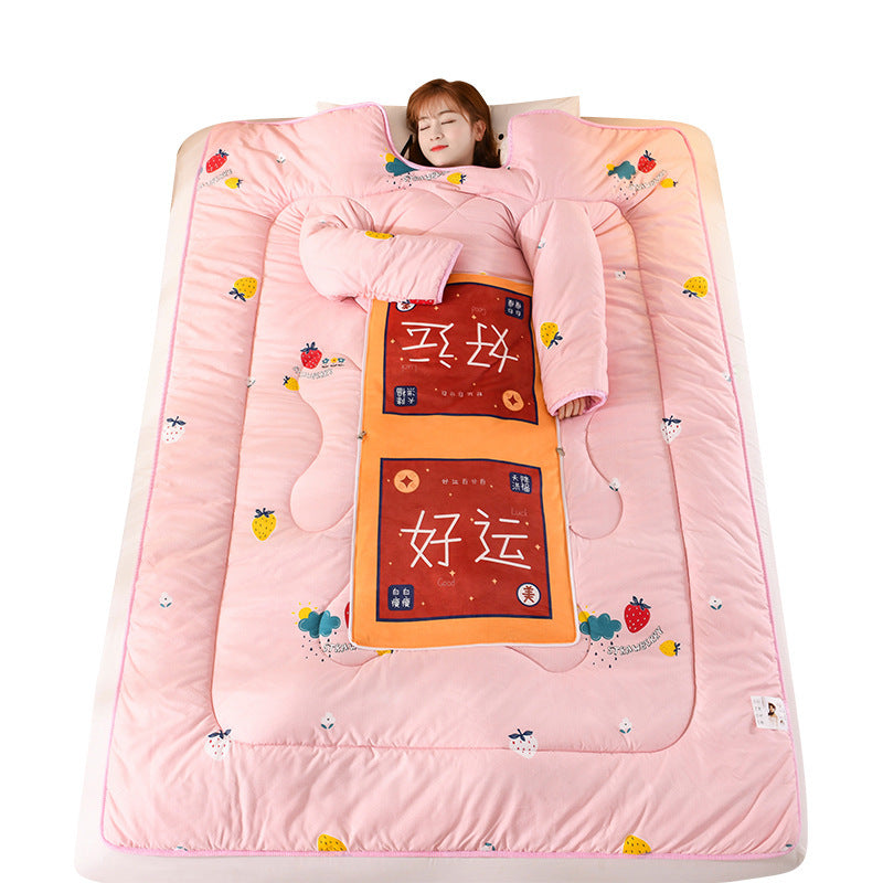 KTX-896723 Thickened Multifunctional Winter Sleeping Bag with Anti-Kick Quilt Sleeves and Pillows