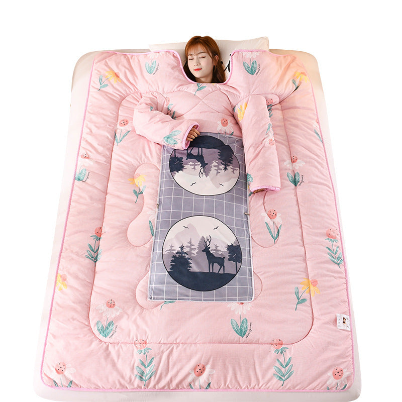 KTX-896723 Thickened Multifunctional Winter Sleeping Bag with Anti-Kick Quilt Sleeves and Pillows
