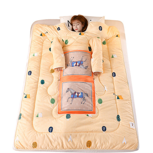 KTX-896723 Thickened Multifunctional Winter Sleeping Bag with Anti-Kick Quilt Sleeves and Pillows