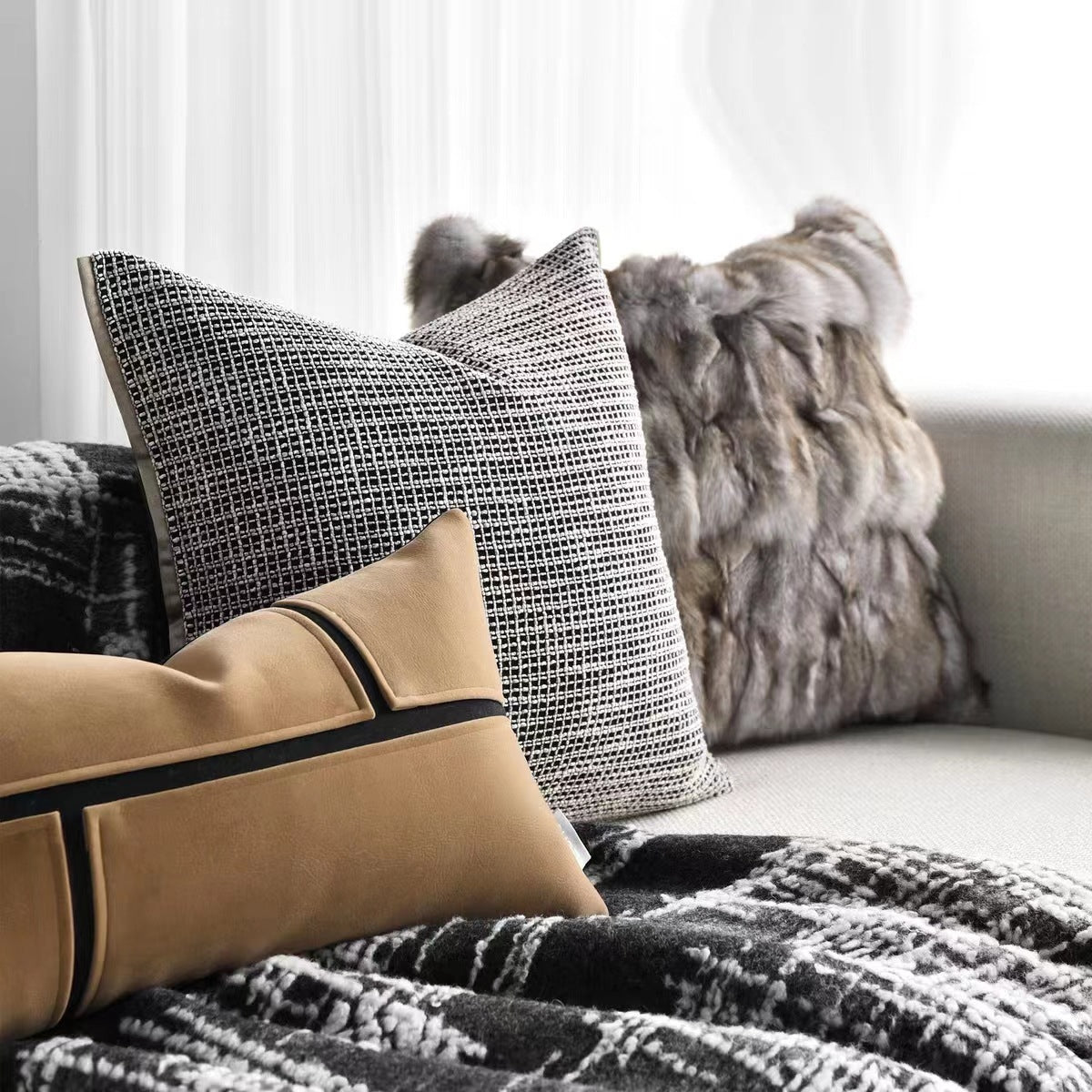 KTX-896851 Cozy Modern Polyester Fiber Bed Blanket and Sofa Cover - 140x240cm