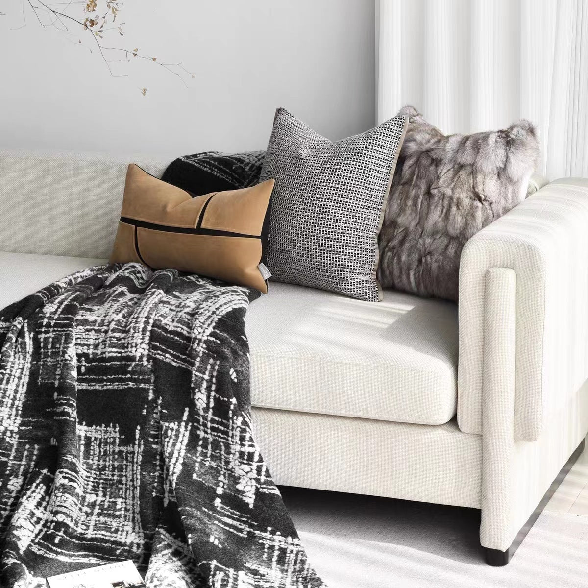 KTX-896851 Cozy Modern Polyester Fiber Bed Blanket and Sofa Cover - 140x240cm