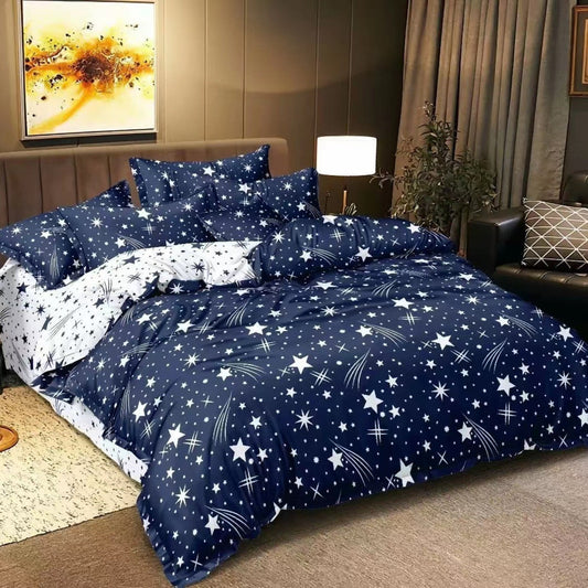 KTX-897043 Starry Sky Minimalist Three Piece Quilt Cover Set - Double-Sided Printing