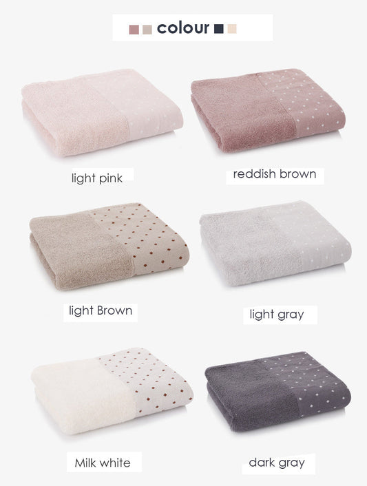 KTX-897619 Satin Dot Jacquard Cotton Face Towel - Thick, Soft, and Absorbent