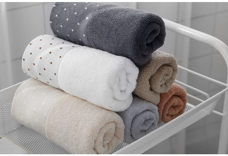KTX-897619 Satin Dot Jacquard Cotton Face Towel - Thick, Soft, and Absorbent