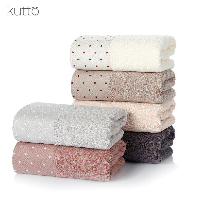 KTX-897619 Satin Dot Jacquard Cotton Face Towel - Thick, Soft, and Absorbent