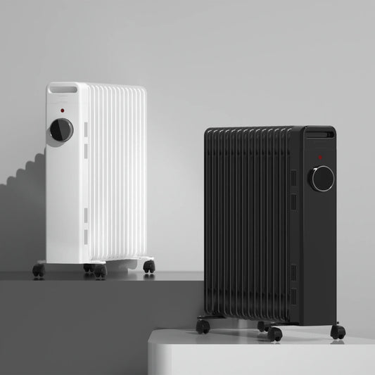 KTX-897811 Oil-Filled Radiator Heater with Adjustable Thermostat and Safety Features, 1500W to 2500W, 7-15 Fins