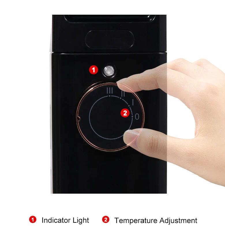 KTX-897811 Oil-Filled Radiator Heater with Adjustable Thermostat and Safety Features, 1500W to 2500W, 7-15 Fins
