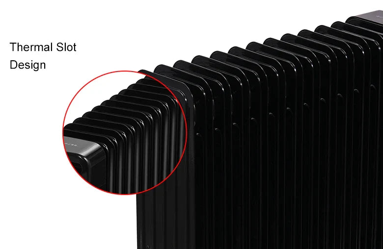 KTX-897811 Oil-Filled Radiator Heater with Adjustable Thermostat and Safety Features, 1500W to 2500W, 7-15 Fins