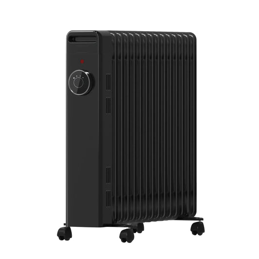 KTX-897811 Oil-Filled Radiator Heater with Adjustable Thermostat and Safety Features, 1500W to 2500W, 7-15 Fins