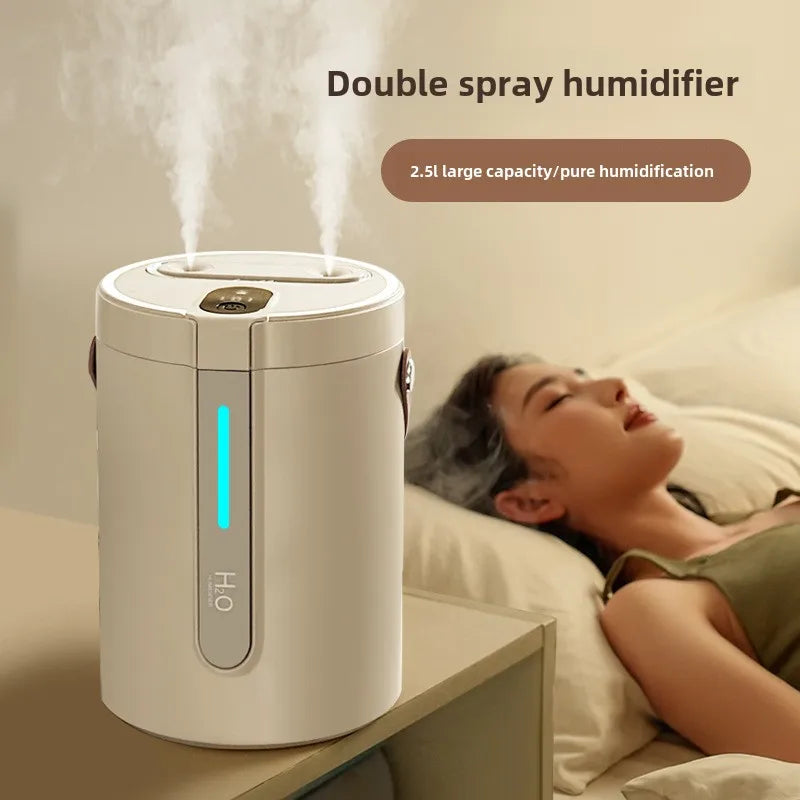 KTX-898387 Large Capacity Portable Air Purifying Humidifier with Dual Spray and Night Light