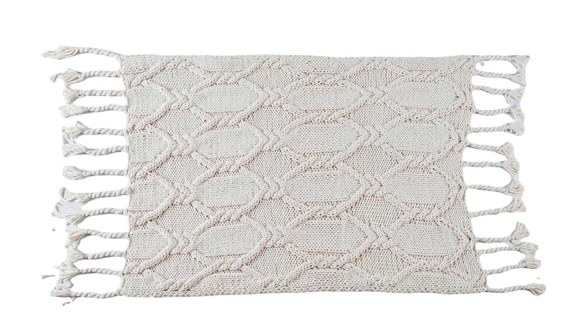 KTX-898515 Handmade Acrylic Knit Casual Soft Blanket - 120x150cm in Beige