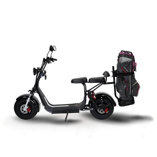 KTX-899539 Electric Scooter with Golf Rack and Removable Battery, 1500W-2000W Motor, Max Speed 41-50km/h, 60V 12AH Lithium Battery, Hydraulic Disc Brakes