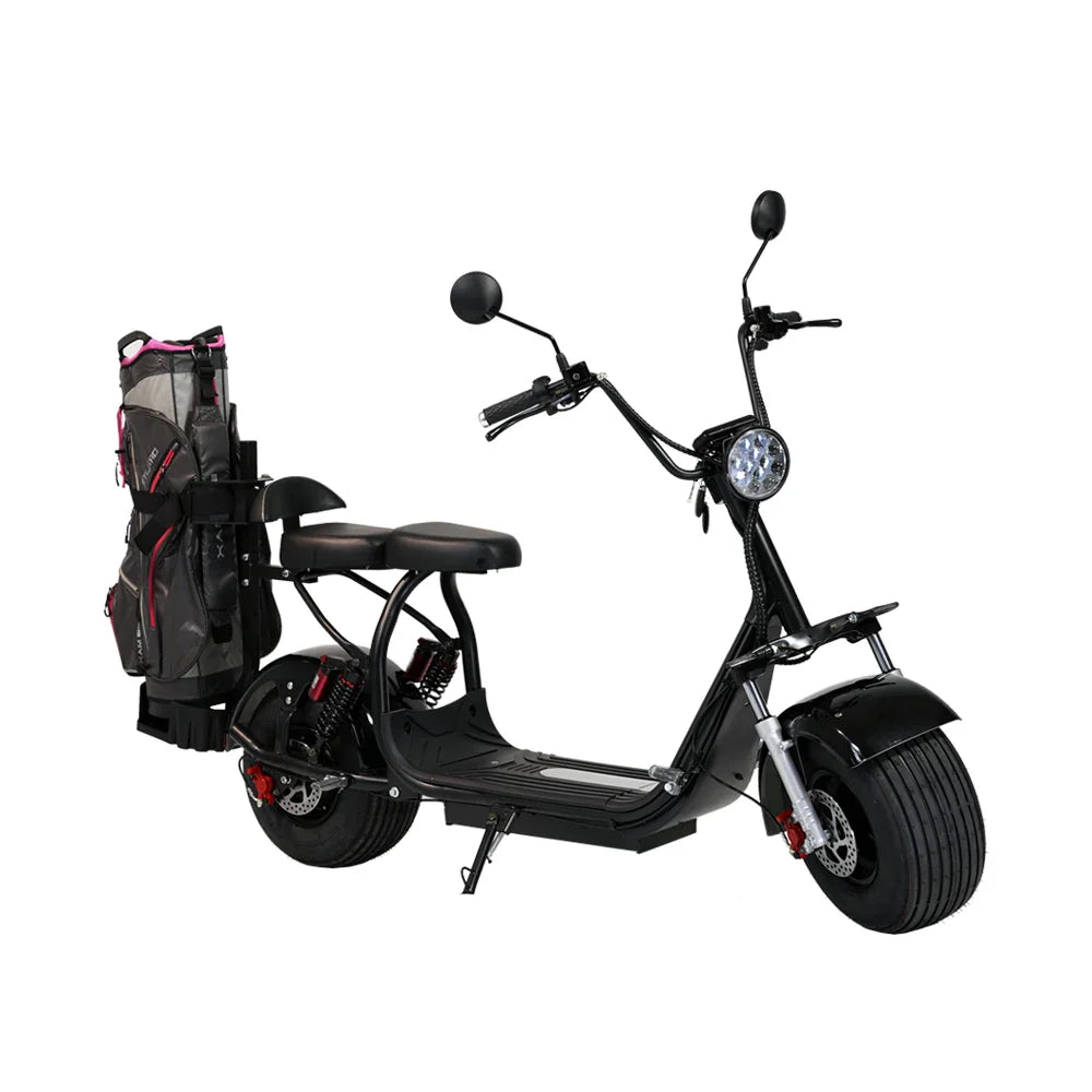 KTX-899539 Electric Scooter with Golf Rack and Removable Battery, 1500W-2000W Motor, Max Speed 41-50km/h, 60V 12AH Lithium Battery, Hydraulic Disc Brakes