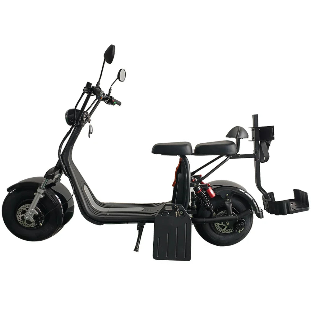 KTX-899539 Electric Scooter with Golf Rack and Removable Battery, 1500W-2000W Motor, Max Speed 41-50km/h, 60V 12AH Lithium Battery, Hydraulic Disc Brakes